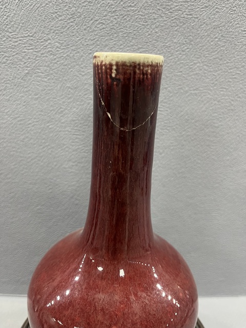 古玩陶瓷鈞紅釉天球瓶拍賣,當(dāng)前價格5500元