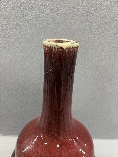 古玩陶瓷鈞紅釉天球瓶拍賣,當(dāng)前價格5500元
