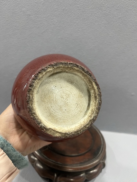 古玩陶瓷鈞紅釉天球瓶拍賣,當(dāng)前價格5500元
