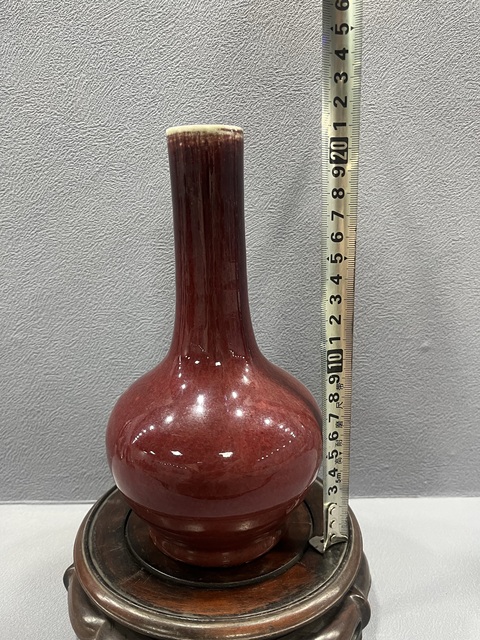 古玩陶瓷鈞紅釉天球瓶拍賣,當(dāng)前價格5500元