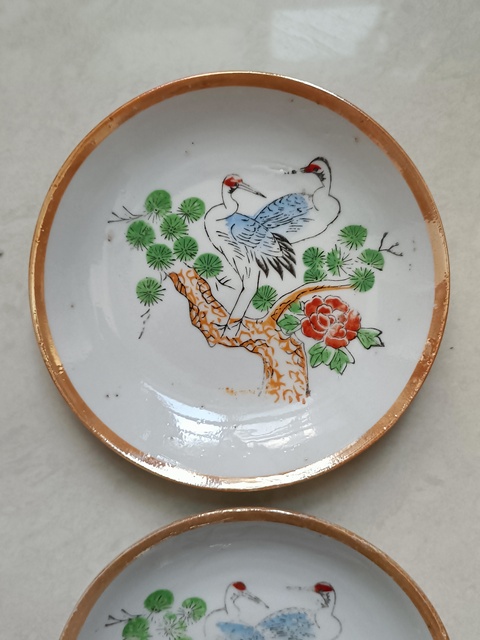 古玩陶瓷粉彩松鶴紋盤拍賣，當(dāng)前價(jià)格389元