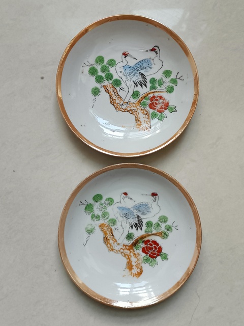 古玩陶瓷粉彩松鶴紋盤拍賣，當(dāng)前價(jià)格389元