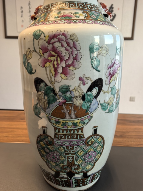 清代の同治  五彩粉彩博古図査義興鼎  花提梁やかん  急須    現代工芸品 清代の同治 五彩粉彩博古図査義興鼎 花提梁やかん 急須 現代工芸
