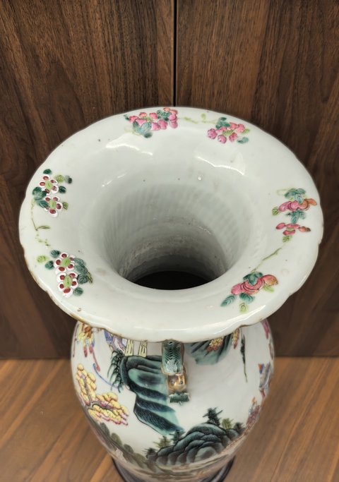 古玩陶瓷道光粉彩人物故事紋花口瓶(63.8厘米)拍賣,當前價格68888元