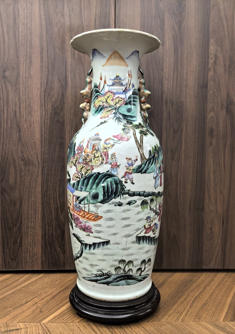 古玩陶瓷道光粉彩人物故事紋花口瓶(63.8厘米)拍賣,當前價格68888元