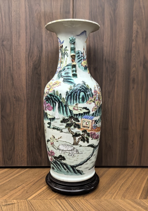 古玩陶瓷道光粉彩人物故事紋花口瓶(63.8厘米)拍賣,當前價格68888元