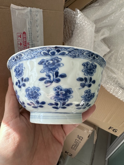 古玩陶瓷青花折枝花卉紋花口碗拍賣,當前價格2500元