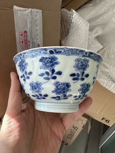古玩陶瓷青花折枝花卉紋花口碗拍賣,當前價格2500元