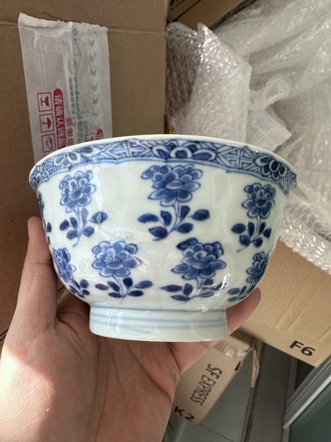 古玩陶瓷青花折枝花卉紋花口碗拍賣,當前價格2500元