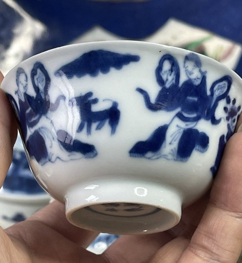 古玩陶瓷青花仕女人物圖茶碗拍賣,當前價格2000元