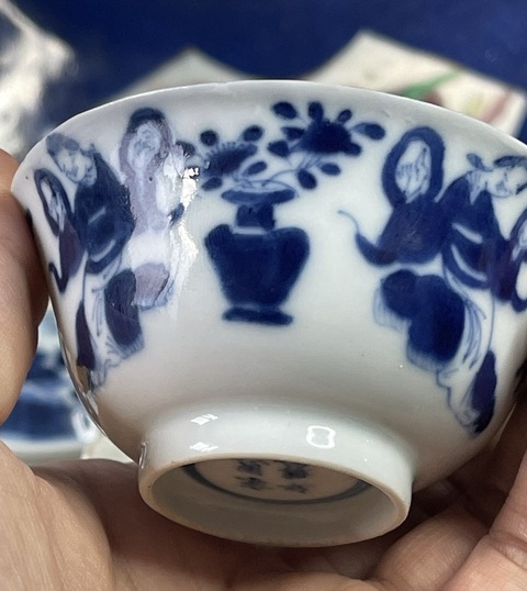 古玩陶瓷青花仕女人物圖茶碗拍賣,當前價格2000元