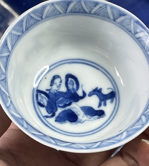 古玩陶瓷青花仕女人物圖茶碗拍賣,當前價格2000元