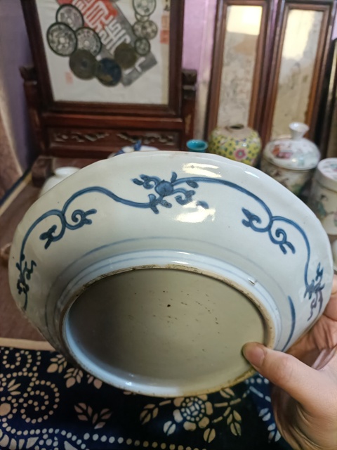 古玩陶瓷康熙青花礬紅山水人物紋花口盤拍賣，當前價格3888元