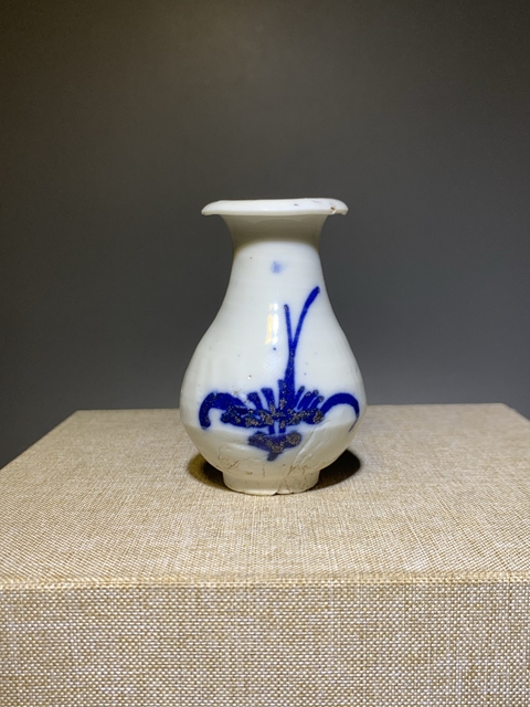 古玩陶瓷清中早期青花花卉紋玉壺春瓶拍賣，當前價格399元