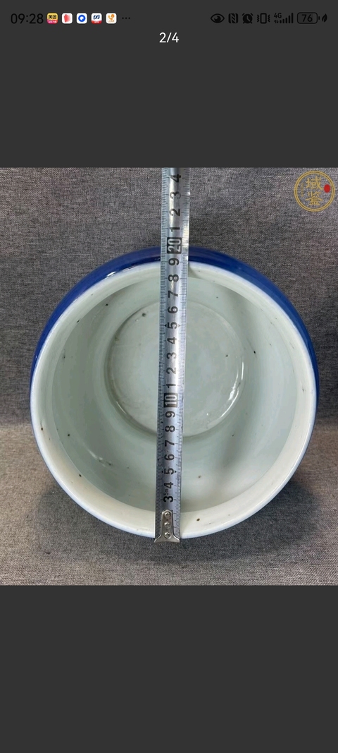 古玩陶瓷霽藍釉馬蹄尊，注意品相拍賣，當前價格5000元