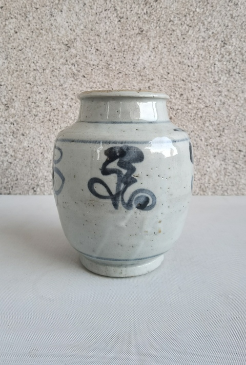 古玩陶瓷青花花卉紋福字罐拍賣，當前價格680元