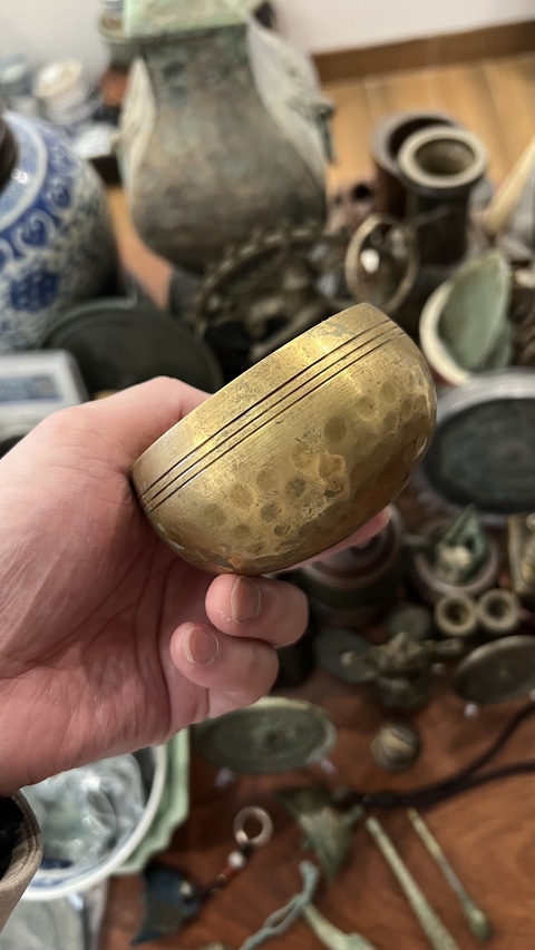 古玩雜項清末銅缽拍賣，當前價格199元