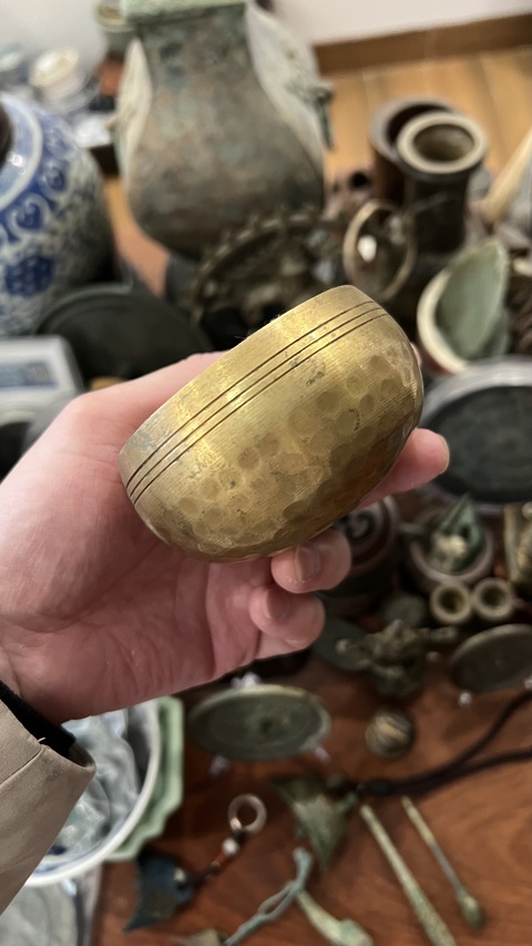 古玩雜項清末銅缽拍賣，當前價格199元