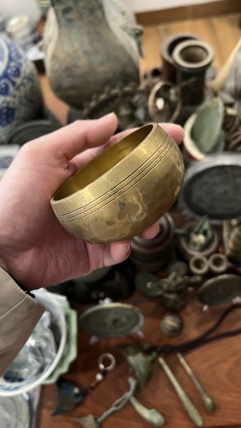 古玩雜項清末銅缽拍賣，當前價格199元