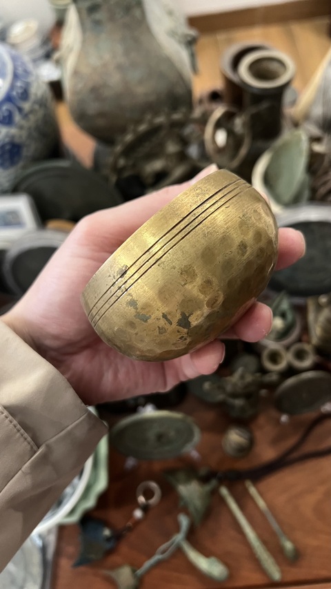 古玩雜項清末銅缽拍賣，當前價格199元