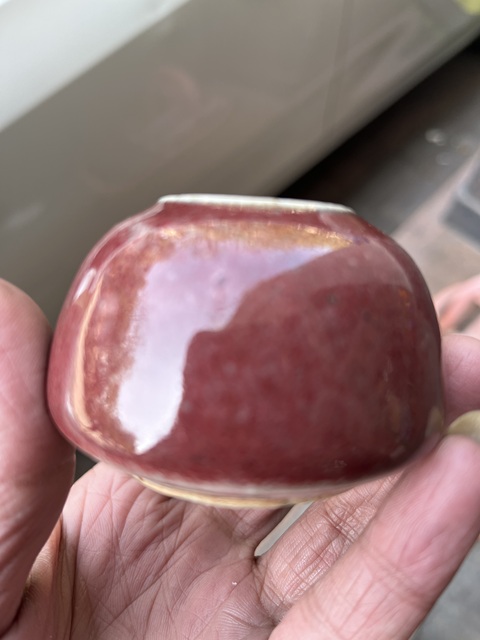 古玩陶瓷紅釉水盂拍賣，當前價格6800元