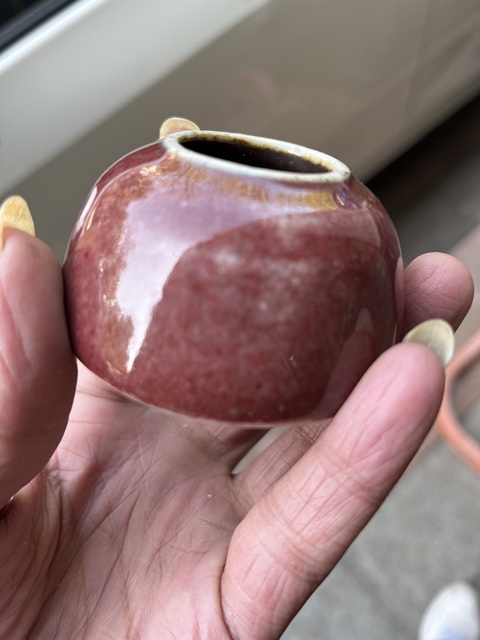古玩陶瓷紅釉水盂拍賣，當前價格6800元