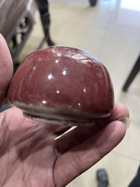 古玩陶瓷紅釉水盂拍賣，當前價格6800元