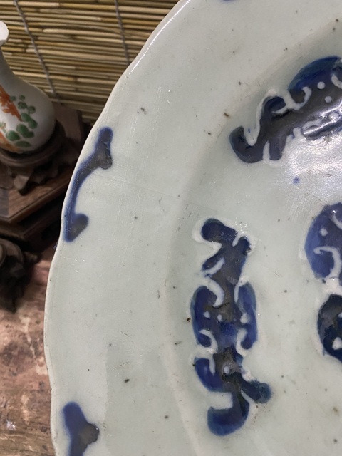 古玩陶瓷清中期五福捧壽大盤拍賣，當前價格888元