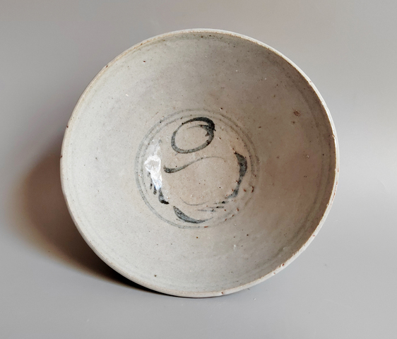 古玩陶瓷元末明早期青花福字紋斗笠碗拍賣,當(dāng)前價(jià)格598元