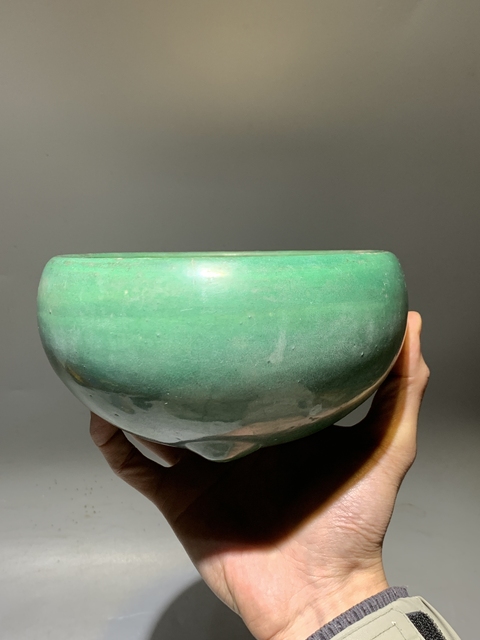 古玩陶瓷清代綠釉三足香爐拍賣，當前價格688元