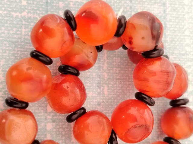 古玩玉器清代紅瑪瑙珠串拍賣,當前價格450元