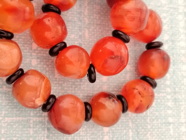 古玩玉器清代紅瑪瑙珠串拍賣,當前價格450元