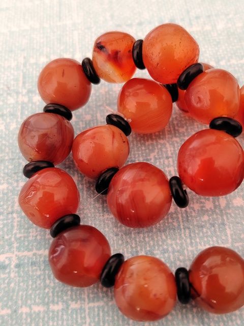 古玩玉器清代紅瑪瑙珠串拍賣,當前價格450元