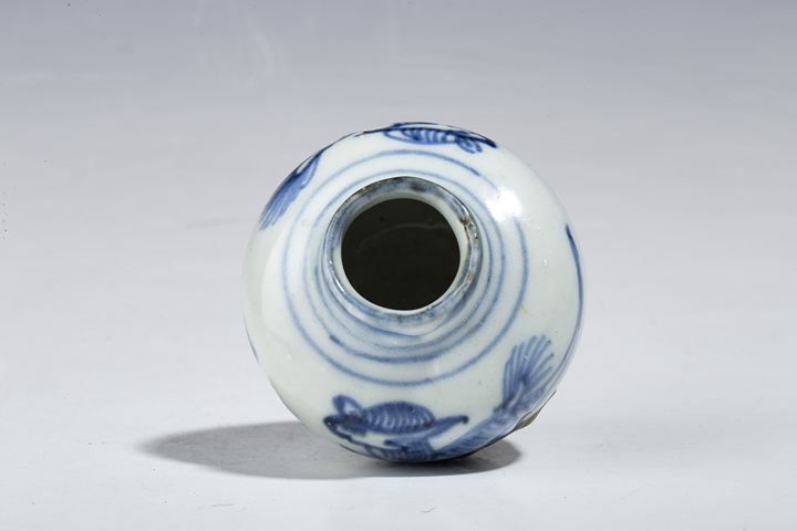 古玩陶瓷明晚·青花麒麟飛馬紋水盂拍賣,當前價格3800元