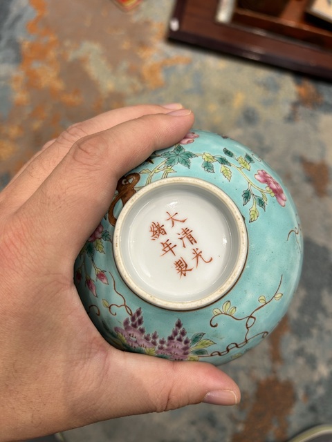 古玩陶瓷大雅齋風(fēng)格花鳥紋碗真品鑒賞圖