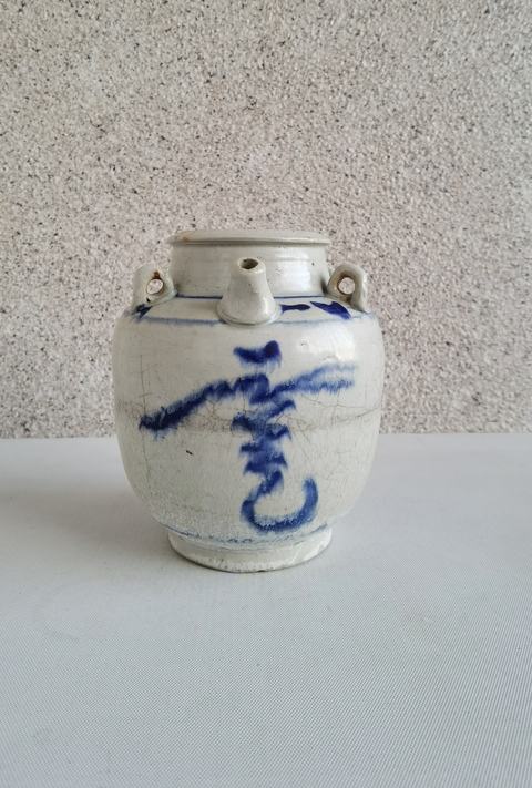 古玩陶瓷青花壽字四系壺拍賣,當前價格480元