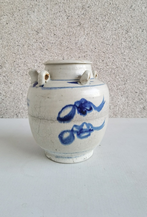 古玩陶瓷青花壽字四系壺拍賣,當前價格480元