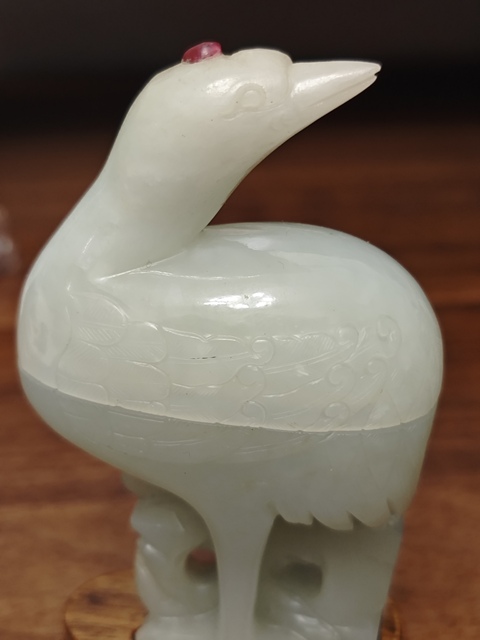 古玩玉器清代和田玉雕“鶴形擺件”拍賣,當前價格20000元