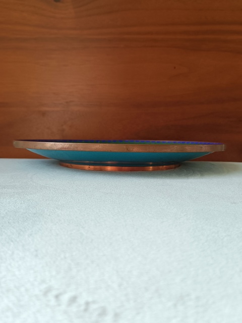 古玩陶瓷銅胎琺瑯彩花卉紋盤拍賣，當前價格420元