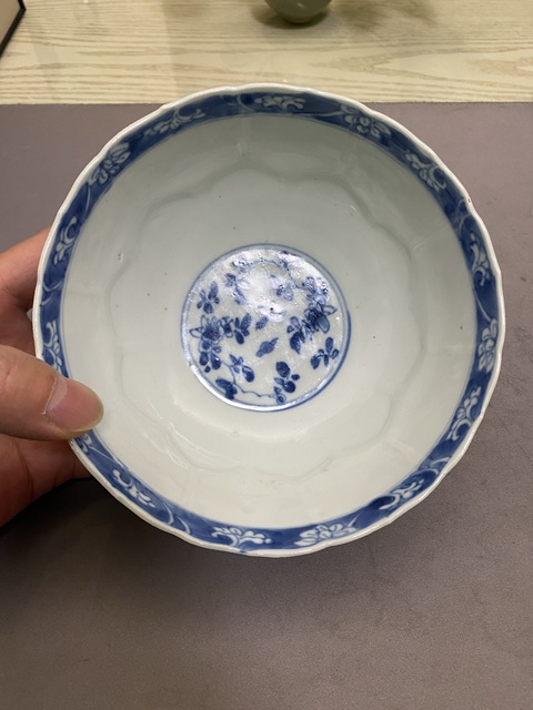 古玩陶瓷青花折枝花卉紋花口碗拍賣，當前價格2880元