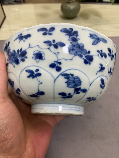 古玩陶瓷青花折枝花卉紋花口碗拍賣，當前價格2880元
