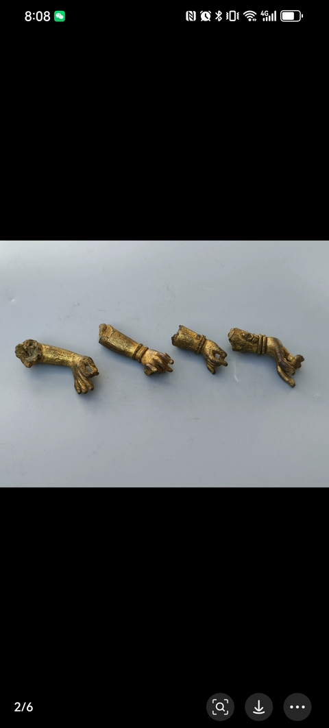 古玩銅器清中期鎏金佛手拍賣，當(dāng)前價格1000元