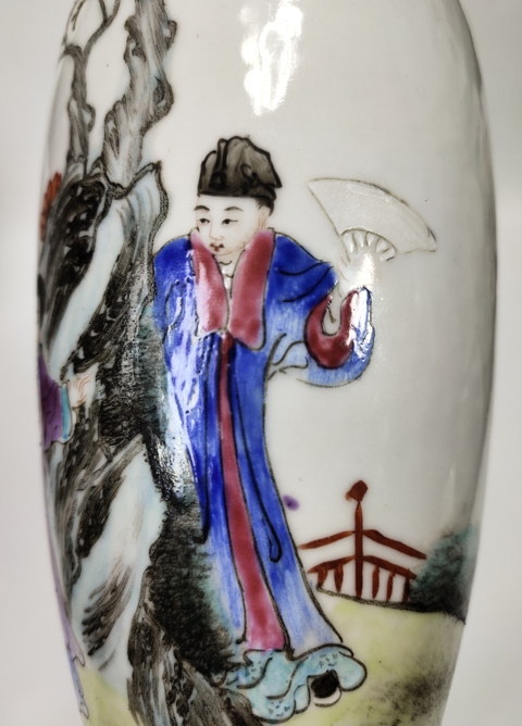 古玩陶瓷民國(guó)·粉彩人物故事紋瓶拍賣，當(dāng)前價(jià)格3699元