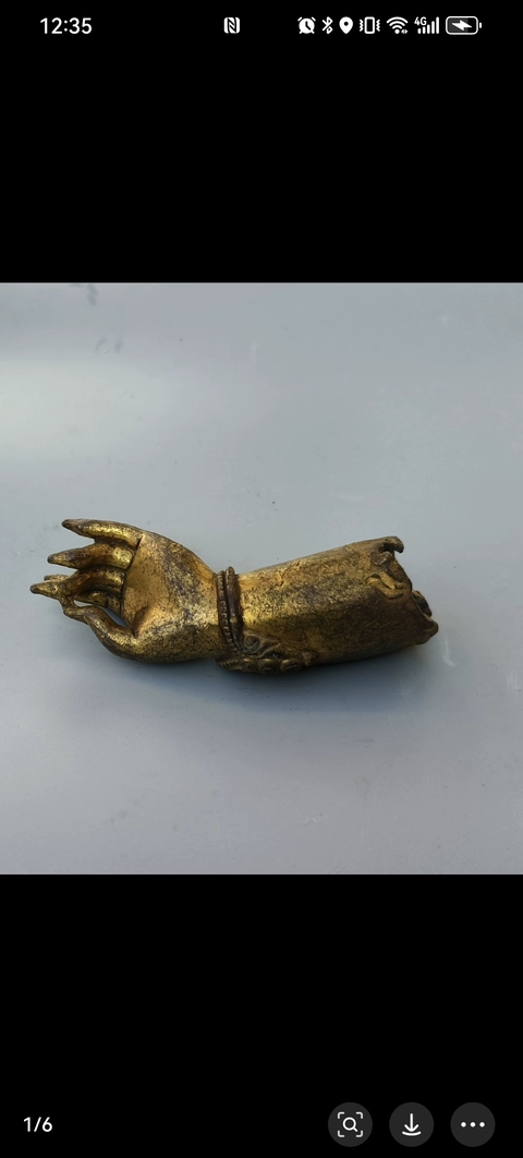 古玩銅器明代鎏金造像手臂拍賣，當前價格3500元
