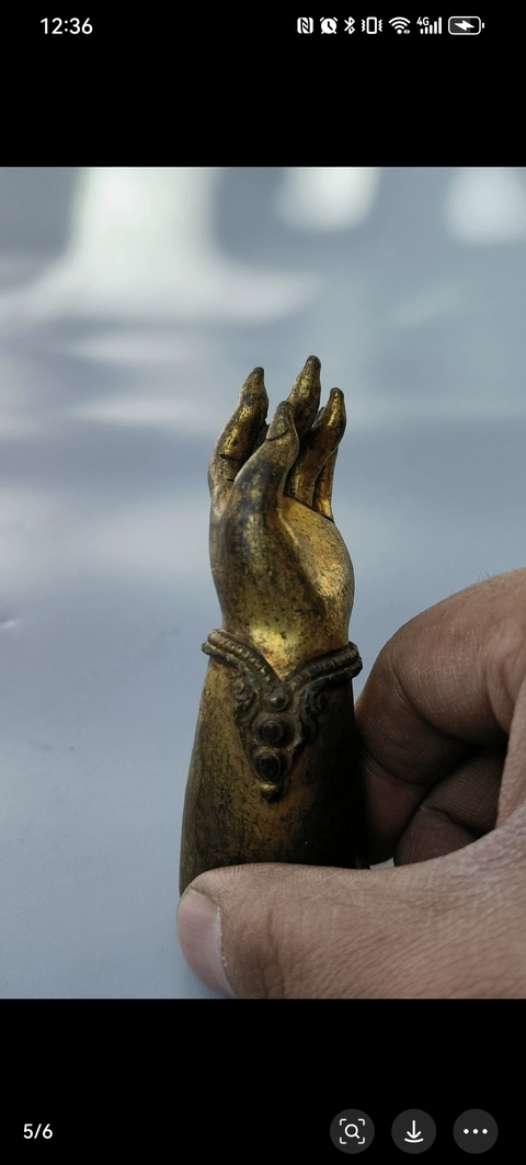 古玩銅器明代鎏金造像手臂拍賣，當前價格3500元