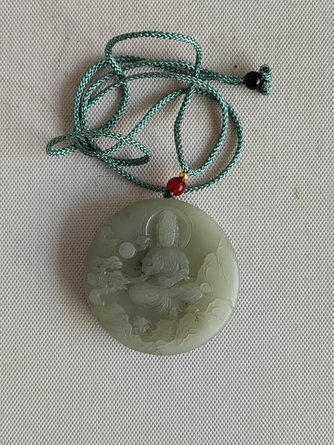 古玩玉器和田玉雕“觀音牌”拍賣，當前價格450元