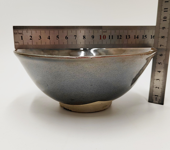 古玩陶瓷明代窯變黑釉碗拍賣,當前價格568元