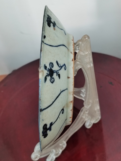 古玩陶瓷清雍正青花靈芝紋盤拍賣,當前價格680元