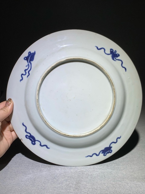 古玩陶瓷清代康熙青花花鳥紋折沿大盤清代康熙青花瓷器拍賣,當前價格2300元