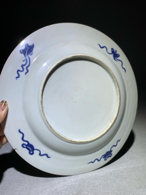 古玩陶瓷清代康熙青花花鳥紋折沿大盤清代康熙青花瓷器拍賣,當前價格2300元